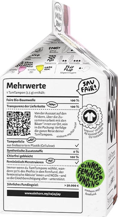 Actual product image Einhorn Condoms Bio-TamTampon Super 2022 (16 x)