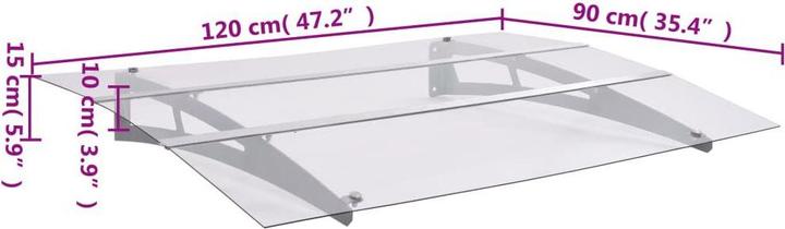 Actual product image vidaXL Vordach (120 x 90 cm)