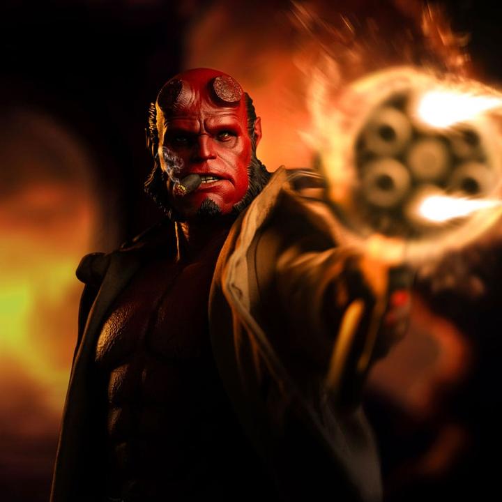 Actual product image Iron Studios Hellboy Deluxe Art Scale Statue 1/4 Hellboy cm