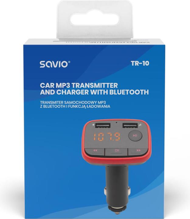 Actual product image Savio Bluetooth FM Transmitter TR-10 FM 87 6 - 107 9 MHz Black