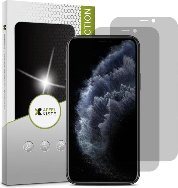 Apfelkiste - Privacy Panzer Glas Displayschutzfolie (2er Set) (2 pcs., Apple iPhone 11, Apple iPhone XR)