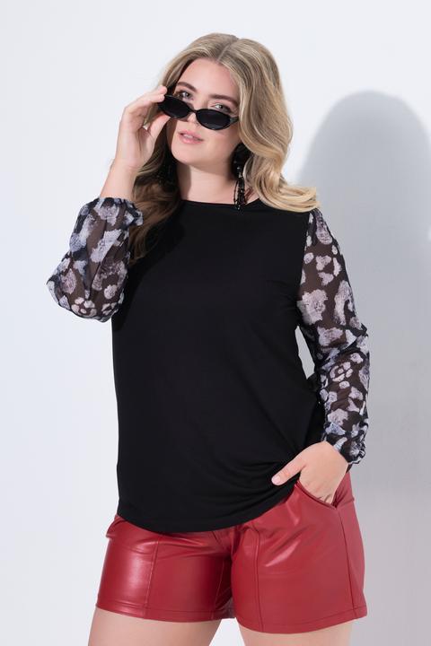 Actual product image Miamoda T-Shirt, Classic Fit, Mesh-Langarm mit Muster (50)