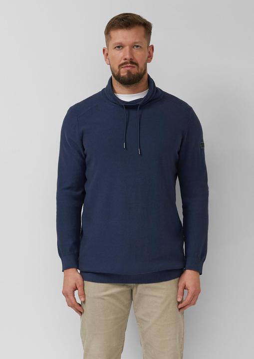 Produktbild s.Oliver Strickpullover Leichter Pullover mit Snood-Kragen und Logo-Detail (XL)