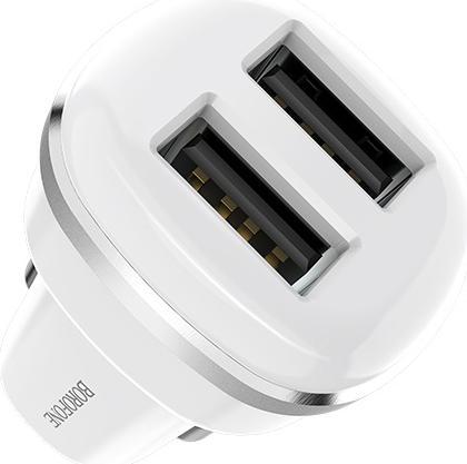 Immagine prodotto Borofone Caricabatterie da auto 2x USB, bianco