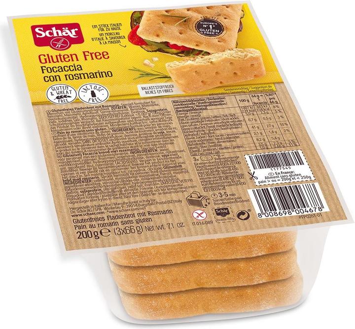 Image du produit Schär Focaccia mit Rosmarin (200 g)