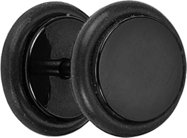 Image du produit Star Piercing Faux plug noir avec joint torique (sans laiton, Acier chirurgical 316L)