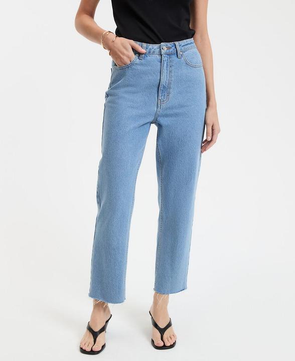 Immagine prodotto La Redoute Collections Jeans dritti a vita alta con lunghezza 7/8 (Banda radio 38 (2600 MHz))