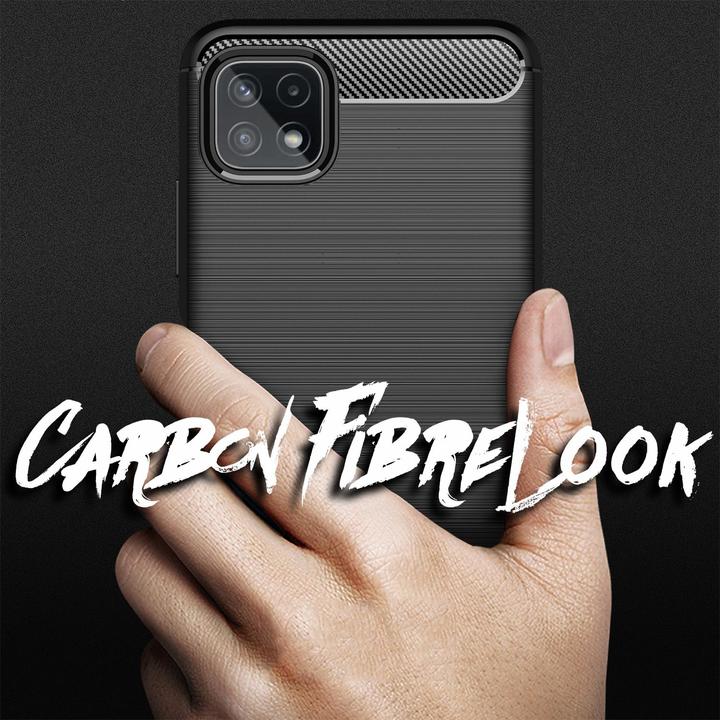 Produktbild Nalia Carbon Look Silikon Handyhülle (Samsung Galaxy A22 5G)