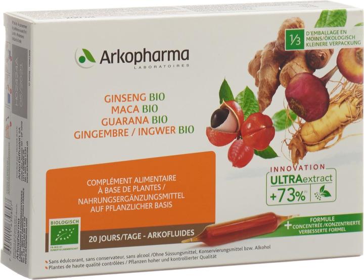 Image du produit Arkopharma Arkofluide Ginseng-Macaeln (20 pièce(s), Ampoules, 375 g)