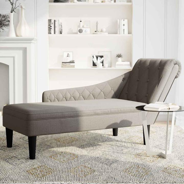 Produktbild VidaXL Chaiselongue Lounge Sofa Recamiere mit Rechter Armlehne Taupe Stoff