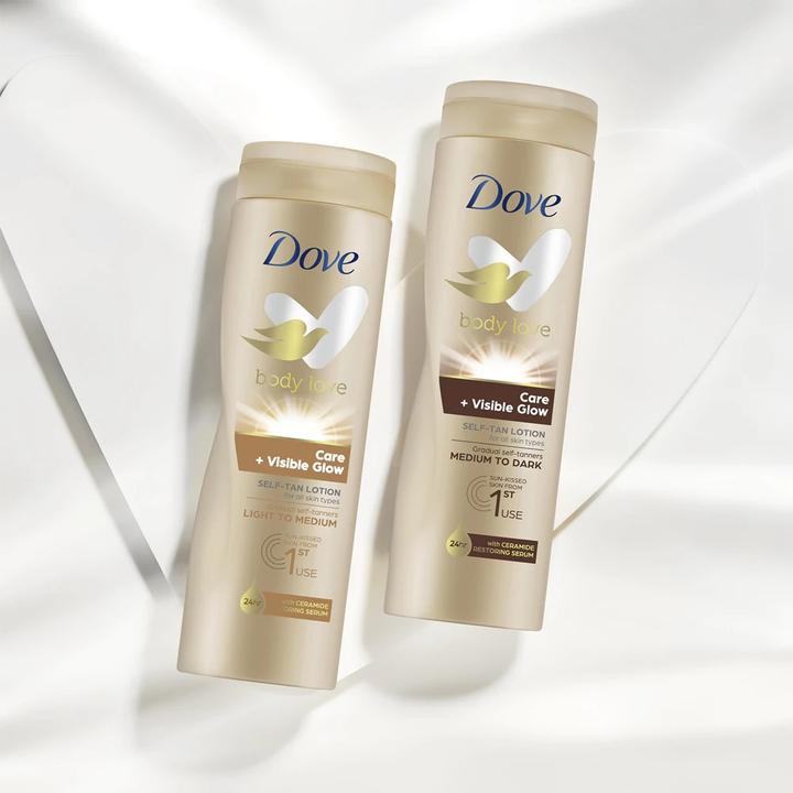 Actual product image Dove Nourishing Body Care Visible Glow Self-Tan Lotion - SamoopalovacÃ pÅ™Ãpravek Fair-Medium (L (Self tanning foam, 250 ml)