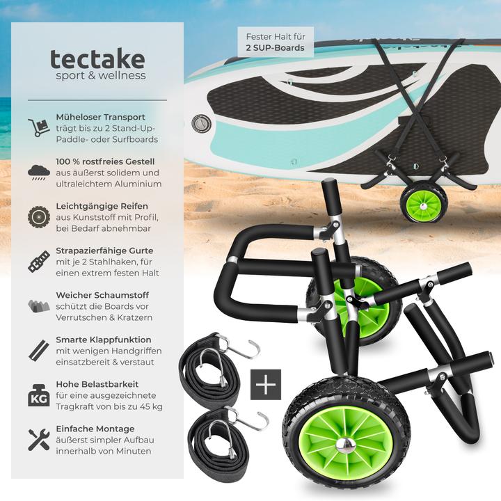Produktbild tectake Surfboard Transportwagen WaveWheel