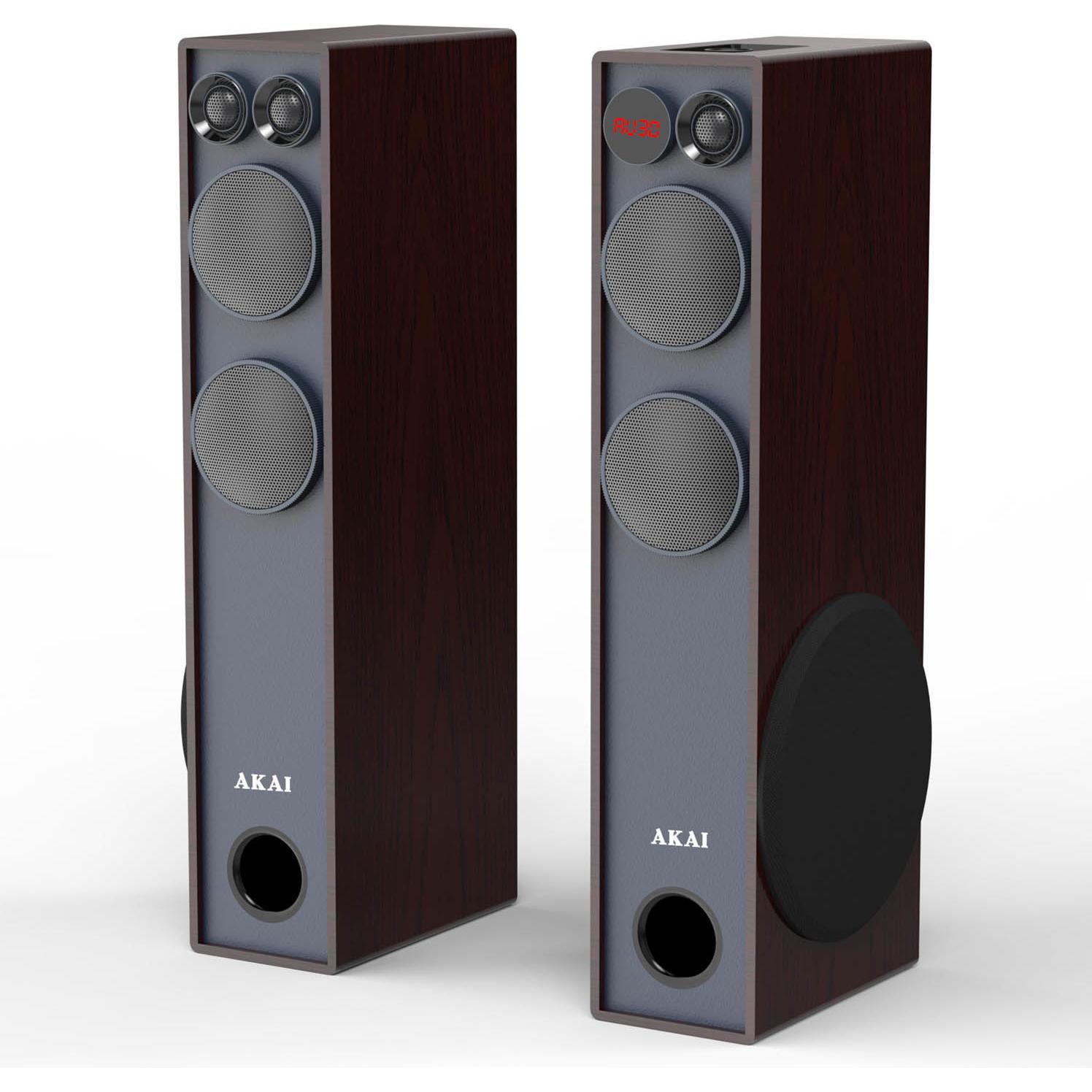 Muse Tragbarer Lautsprecher Akai SS061A-2086 120W Lautsprecher (Aktiv, 1x 20 W), PA Lautsprecher, Braun