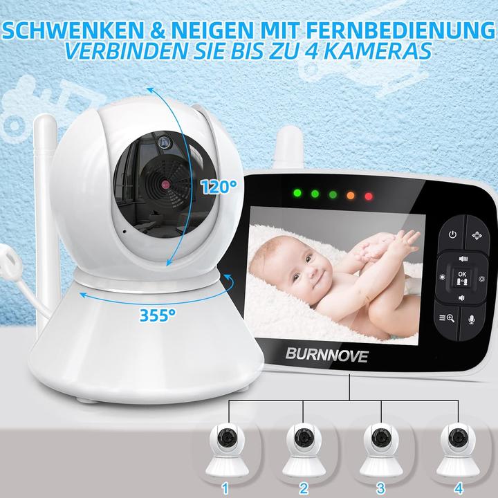 Actual product image Burnnove Video Babyphone mit Kamera und Nachtsicht (Video & Audio, 300 m)