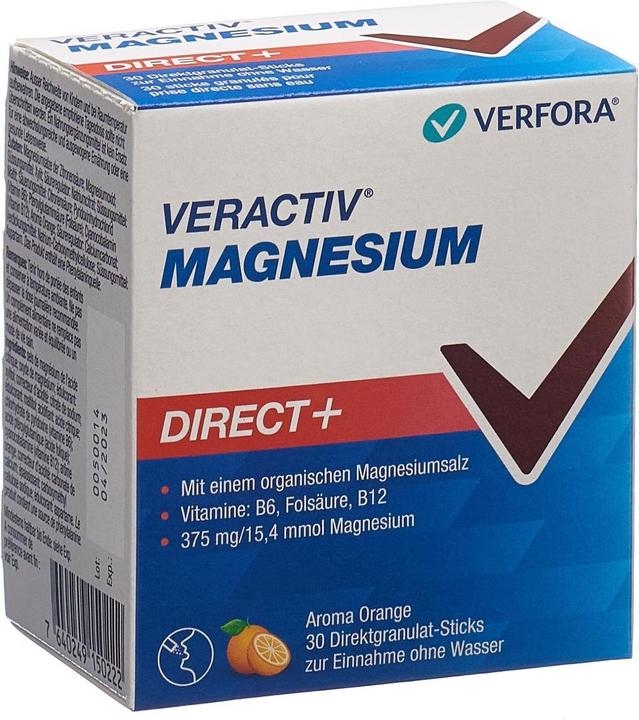 Actual product image Veractiv Magnesium Direct+ 30 sticks (30 Piece, Granulate, 100 g)