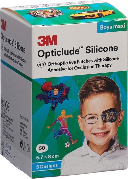 Actual product image 3M Silicone Augenverband 5.7x8cm Maxi Boys (50 x)