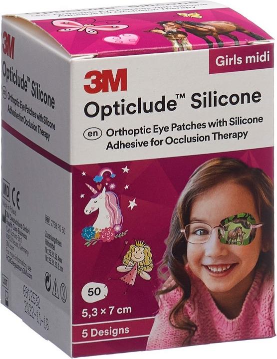 Actual product image 3M Silicone Augenverband 5.3x7cm Midi Girls (50 x)