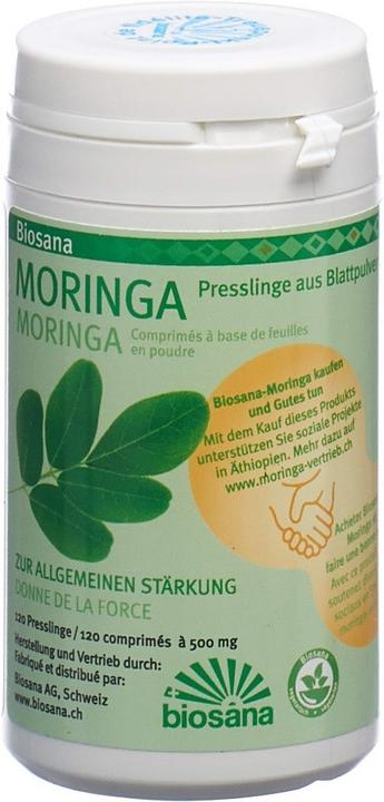 Actual product image Biosana Moringa Blattpulver SPEZ Tablette (120 Piece, Pills, 82 g)