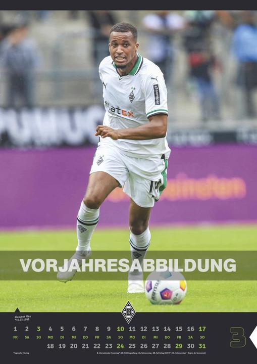 Produktbild Borussia Mönchengladbach 2025 - Fussball-Kalender - Wand-Kalender - Fan-Kalender - 29,7x42 - Sport (Harter Einband, Deutsch)