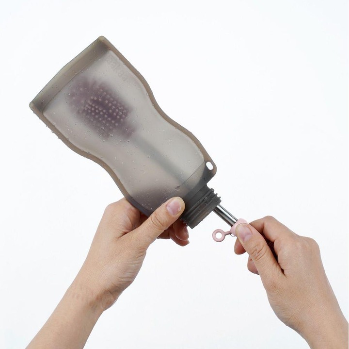 Actual product image Haakaa Silicone Cleaning Brush Kit - Suva Grey