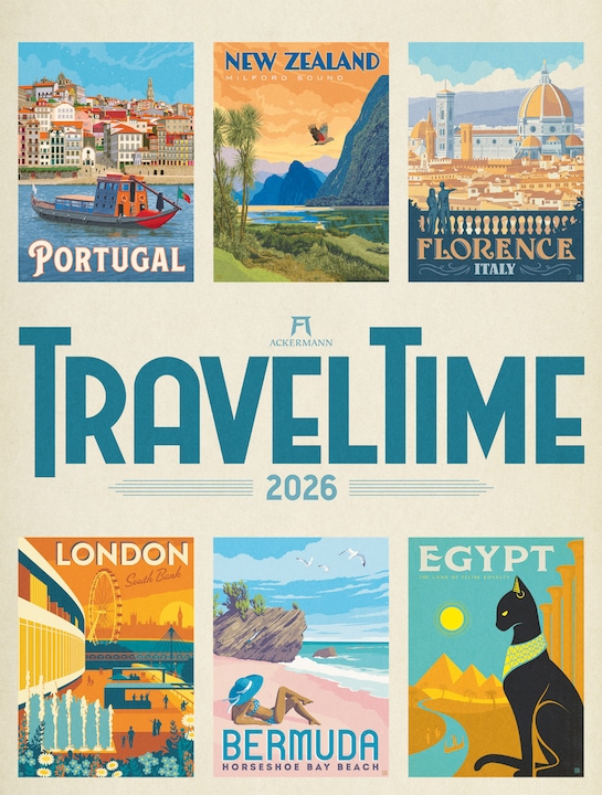Produktbild Travel Time - Reise-Plakate Kalender 2026 (Spanisch, Französisch, Deutsch, Englisch)