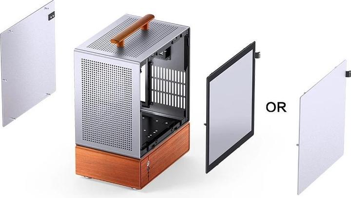 Image du produit Jonsbo T7 PC-Gehäuse, Midi-Tower, mATX, Tempered Glass - silber (ITX, mATX)