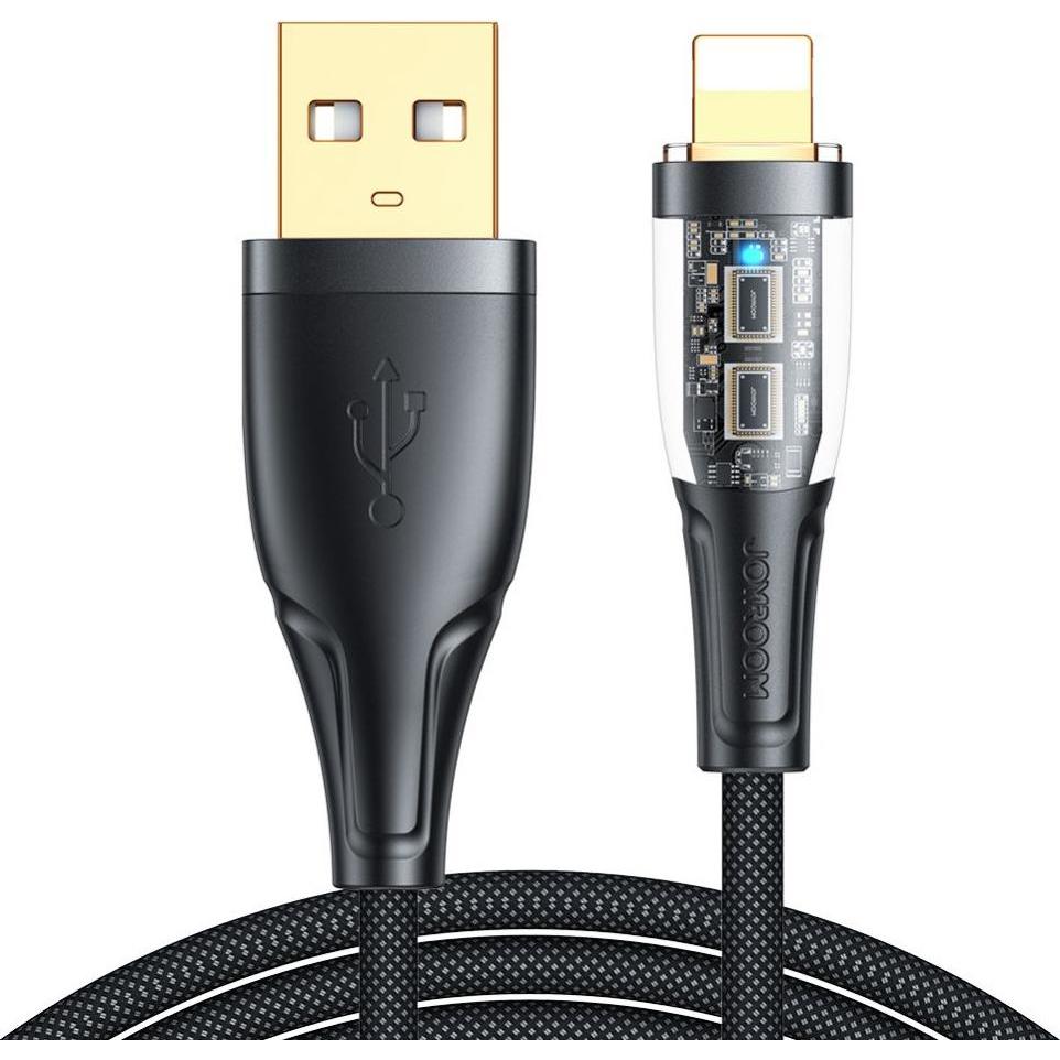 Joyroom S-UL012A3 2.4A USB-A to Lightning Intelligent Power-Off Fast Charging Cable 1.2m-Black (1.20 m, USB 2.0), USB Ka...