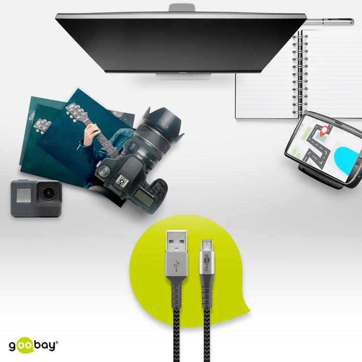 Produktbild Goobay USB A – Micro USB B (0.50 m, USB 2.0, 15 W)