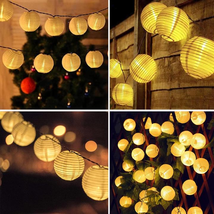 Actual product image Bowfar Solar-Lichterkette mit Lampions (30 LEDs) (8 m)