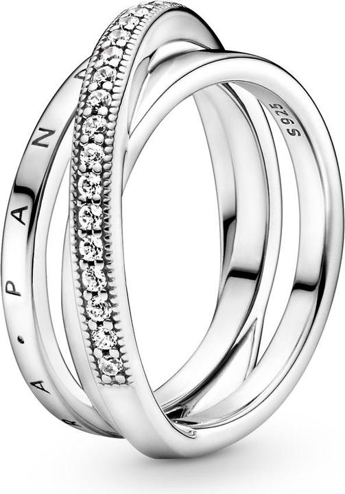 Pandora Ring Crossover Pavé Triple Band
