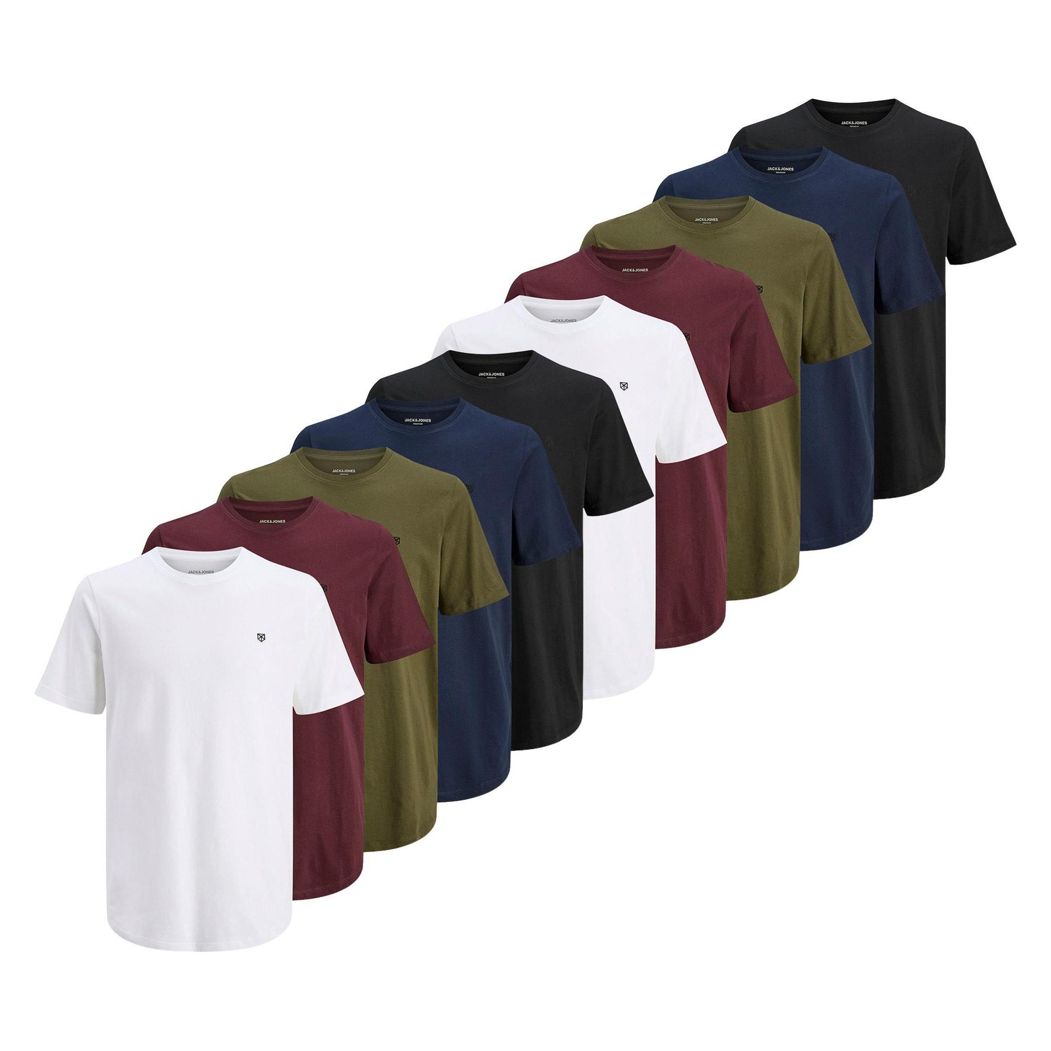 Jack & Jones, Herren, Shirts, T-Shirt Casual Bequem Sitzend Jprblabrody Tee Crew Neck 10PK, Mehrfarbig, (Xl)