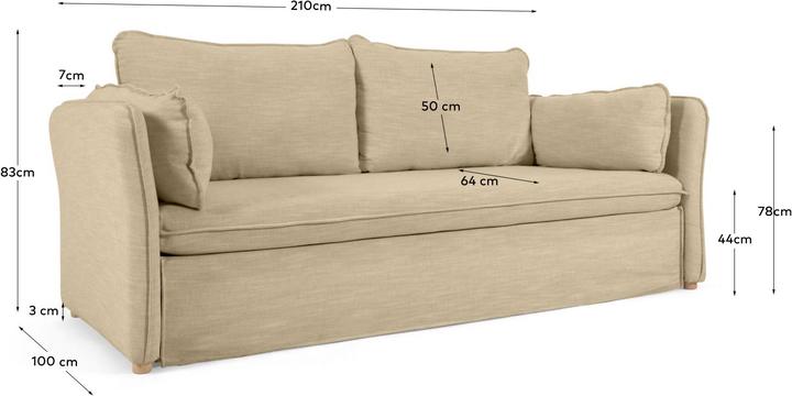 Produktbild Kave Home Tanit (Bettsofa, 3-Sitzer)