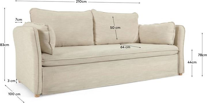 Produktbild Kave Home Tanit (Bettsofa, 3-Sitzer)