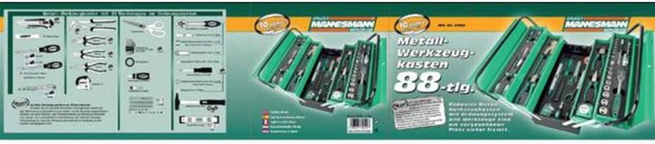 Produktbild Mannesmann Werkzeugset Metallwerkzeugkasten 88 tlg. (88 Teile)