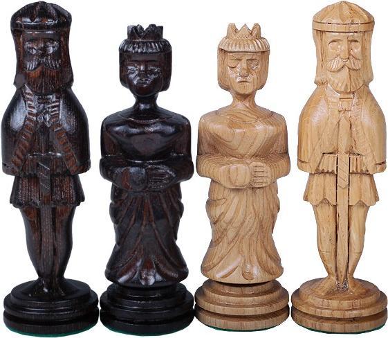 Produktbild Holzecke Geschnitztes Eichen-Schachbrett