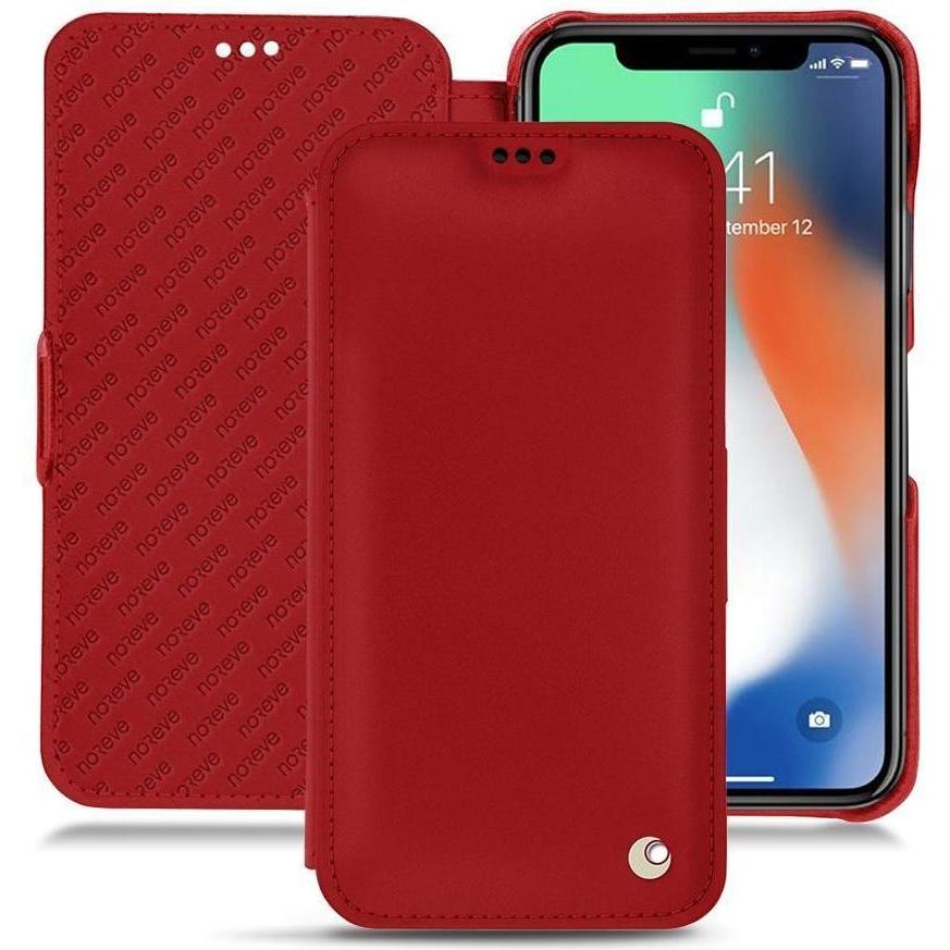 Noreve Lederschutzhülle horizontal (Apple iPhone XS Max), Smartphone Hülle, Rot