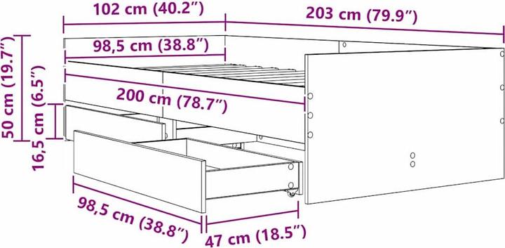 Image du produit vidaXL Bettrahmen (100 x 200 cm)