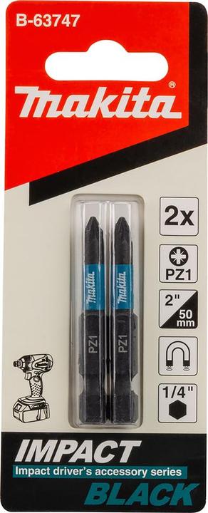 Produktbild Makita PZ-Bit 1 Länge 50 mm, 2 Stück (Kreuz Pozidriv PZ)