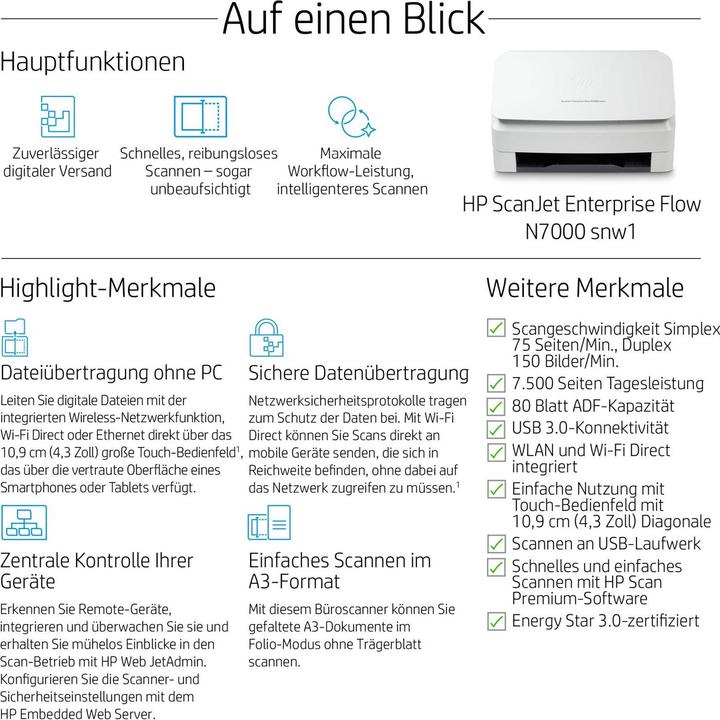 Actual product image HP Scanjet Enterprise Flow N7000 (Ethernet, USB)