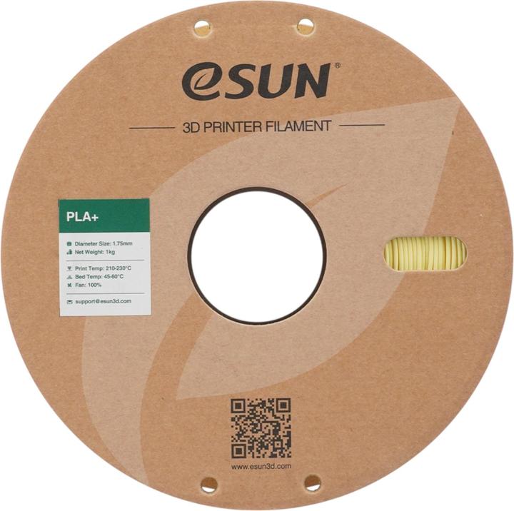 Produktbild eSUN PLA+ Mandelgelb Filament 1.75mm 1Kg (PLA+, 1.75 mm, 1000 g, Gelb)