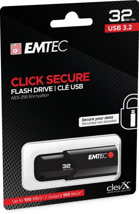 Produktbild Emtec B120 Click Secure (32 GB, USB-A, USB 3.2)