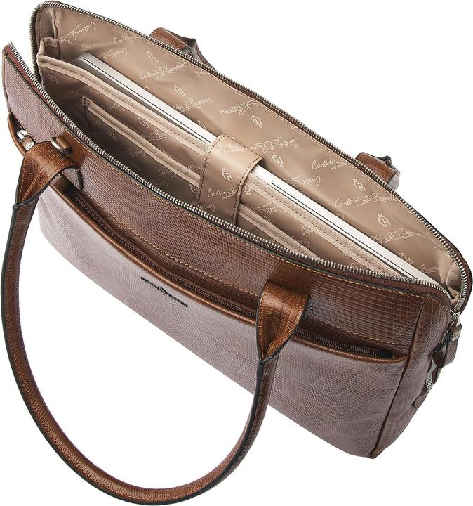 Productafbeelding Castelijn & Beerens & Beerens - Donna Vera Schoudertas 15,6 RFID | cognac -
