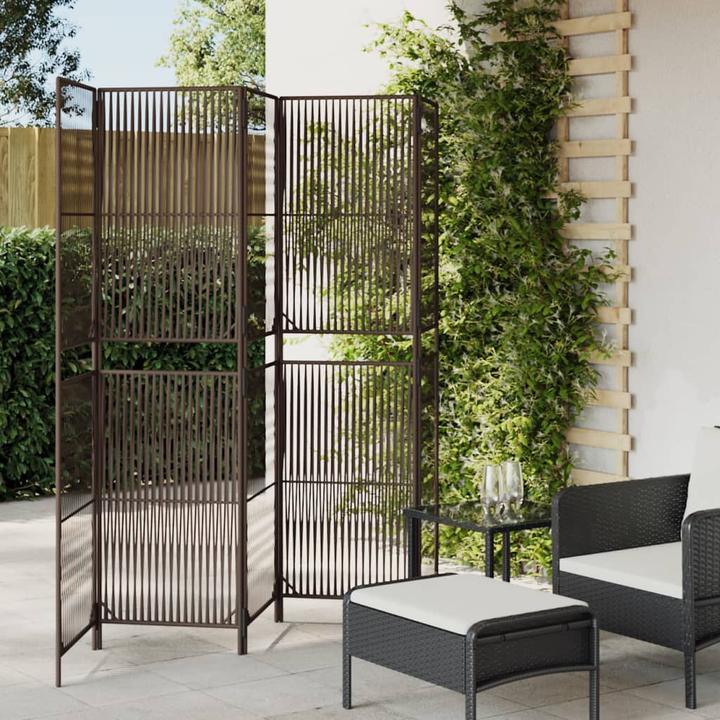 Immagine prodotto VidaXL Parete divisoria per ambienti con schermo per la privacy 5 pezzi in polirattan marrone