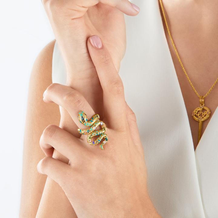 Produktbild Thomas Sabo Ring Bunte Schlange gold (54, 925 Silber)