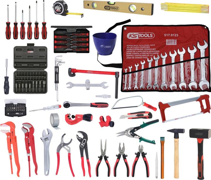Immagine prodotto KS Tools Set di utensili sanitari premium, 126 parti, Acciaio al cromo vanadio finissimo (126 pezzi)