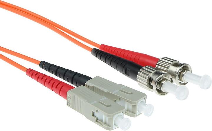 Produktbild ACT 15 meter LSZH Multimode 50/125 OM2 fiber patch cable duplex with SC and ST connectors (S/UTP, CAT7a, 15 m)