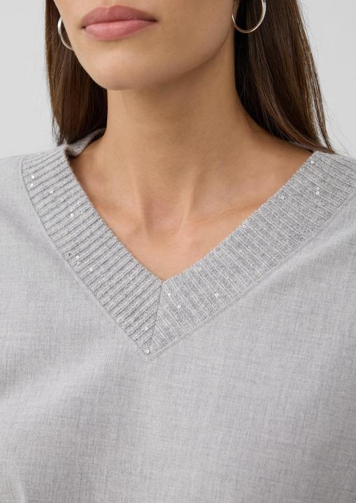 Immagine prodotto s.Oliver Bluse Flanell-Bluse mit Strickkragen und -bündchen (48)