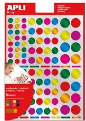 Image du produit Apli Stickers "Round", sur feuille, couleurs papier métallisé, permanent, 6 feuilles, 104 stickers par