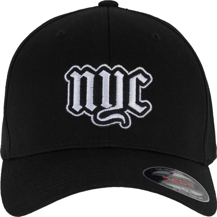 Actual product image Flexfit NYC Old English Wording Patch Wooly Combed Cap - 186925 (XL)
