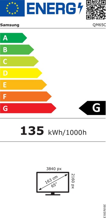 Energielabel Samsung QM65C (3840 x 2160 Pixels, 65")